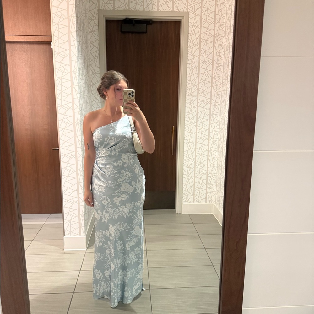 One shoulder wedding guest dress